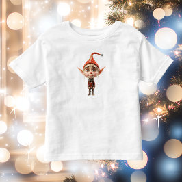やせっぽちの少女のクリスマスエルフの幼児用Tシャツ トドラーTシャツ