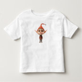 やせっぽちの少女のクリスマスエルフの幼児用Tシャツ トドラーTシャツ (正面)