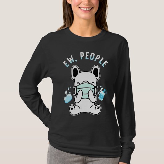 やだなぁ人+犬+マスク+手洗い Tシャツ (正面)