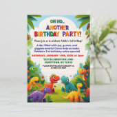 やだ!もう一つの恐竜をテーマにした誕生日パーティー 招待状 (スタンド正面)