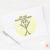 やだ！別の誕生日、ステッおもしろいカー ラウンドシール (封筒)