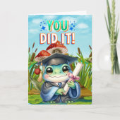 やったぞ！かわいいカエル卒業の喜び カード (正面)