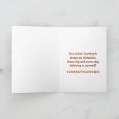 やったぞ！かわいいキツネ卒業の喜び カード (内部)