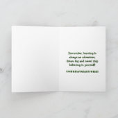 やったぞ！かわいい牛の卒業喜び カード (内部)