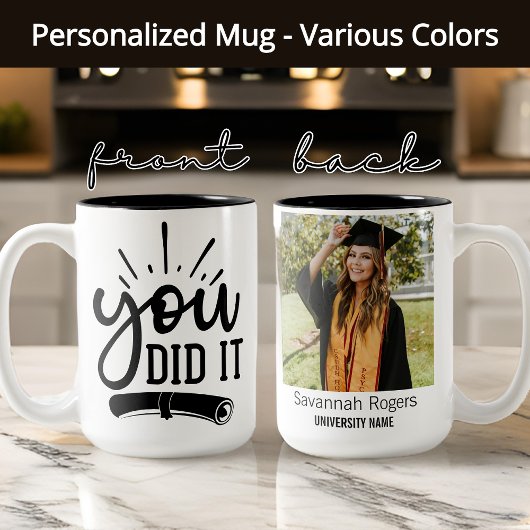 やったぞ！カスタムPhoto Mug、Girl Gradation Gift ツートーンマグカップ