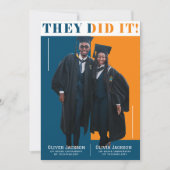 やったぞ!ダブル卒業パーティー招待状 招待状 (正面)