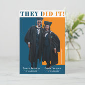 やったぞ!ダブル卒業パーティー招待状 招待状 (スタンド正面)