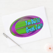 やったぞ!仕事素晴らし!楕円ステッカー 楕円形シール (封筒)