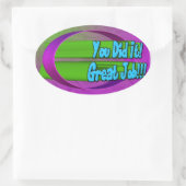 やったぞ!仕事素晴らし!楕円ステッカー 楕円形シール (バッグ)