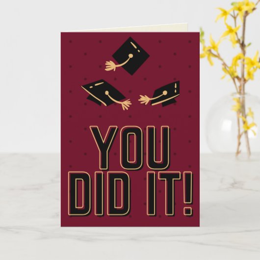 やったぞ！卒業カード カード (黄色い花)