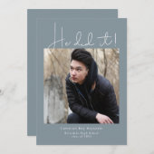 やったぞ！卒業パーティーの写真 招待状 (正面/裏面)