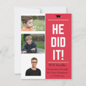 やったぞ！卒業発表(写真) 案内状 (正面)