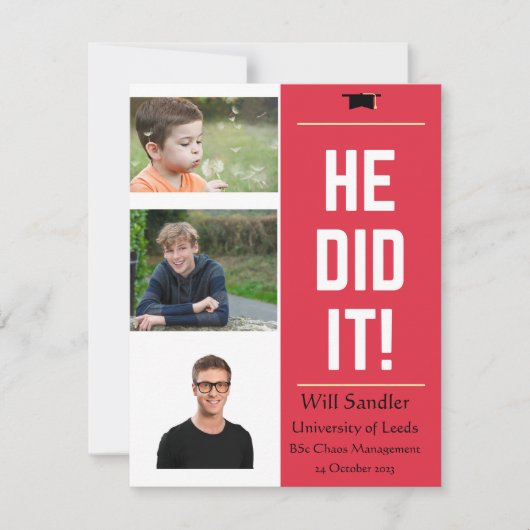 やったぞ！卒業発表(写真) 案内状 (正面)