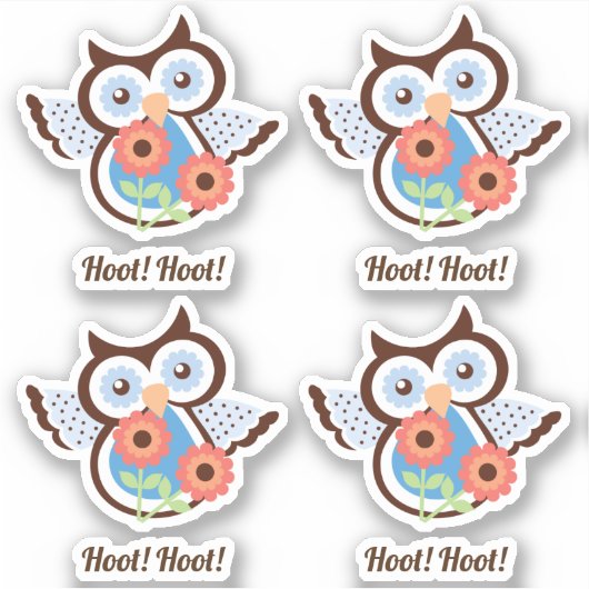 やったぞ!4つの愛らしい春フールフローラのセット シール (正面)