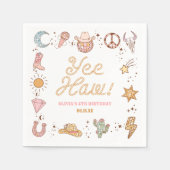 やったな!ウエスタンディスコ女性のカーボーイ誕生日パーティー スタンダードカクテルナプキン (正面)