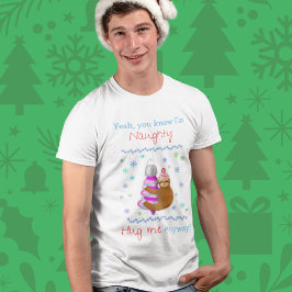 やったね、いたずらなナマケモノの抱擁 クリスマスオーナメント Tシャツ
