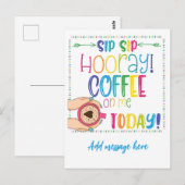 やったー 今日は私たちの日 おごりだよ アルティーアップルズリミテッドデザイン ポストカード (正面/裏面)