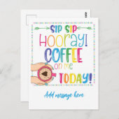 やったー 今日は私の番 お疲れ様のプレゼント ポストカード (正面/裏面)