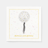 やった今日だ!誕生日パーティーバルーン スタンダードカクテルナプキン (正面)