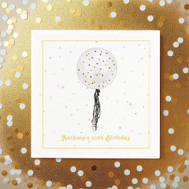 やった今日だ！誕生日パーティーバルーン スタンダードカクテルナプキン