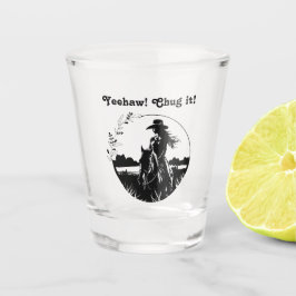 やった！ちくしょう！ウエスタンホース女性のカーボーイオンランチ ショットグラス