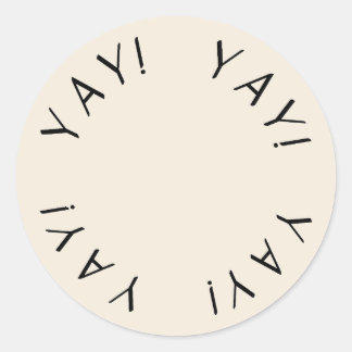 やった！ミニマルシンプルデザインありがとうステッカー ラウンドシール