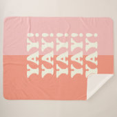 やった！前向き浮きインスパイア出しピンクとサンゴ シェルパブランケット (正面(横))