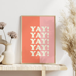 やった！前向き浮きインスパイア出しピンクとサンゴ ポスター