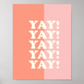 やった！前向き浮きインスパイア出しピンクとサンゴ ポスター (正面)