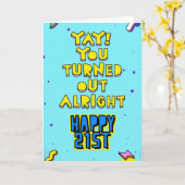 やった!君は無事に判明した。誕生日おめでとう カード (黄色い花)