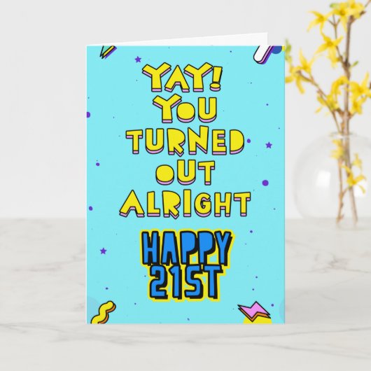 やった！君は無事に判明した。誕生日おめでとう カード (黄色い花)