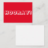 やった！赤はっきりした白タイポグラフィモダンおもしろい アドバイスカード (正面/裏面)