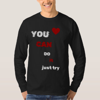 「やってみろ、やる気を起こさせる袖T-s Tシャツ