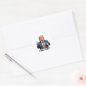 "やってるぜ!" トランプ風刺漫画 スクエアシール (封筒)