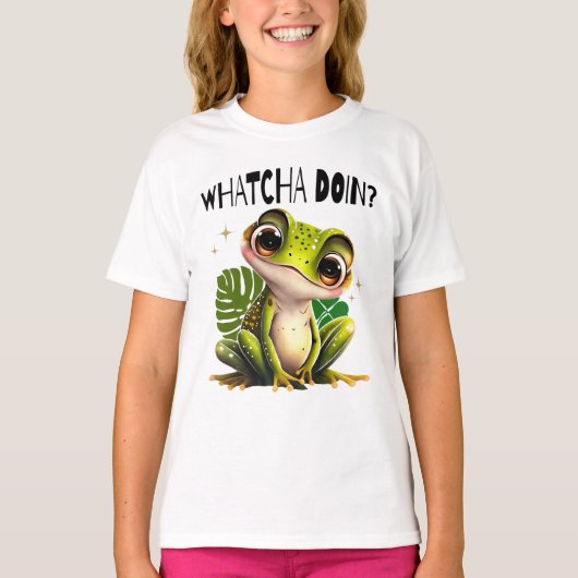 やってるのか？奇妙おもしろいなカエル Tシャツ (正面)