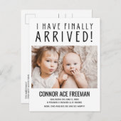 やっと写真男の赤ちゃん誕生 案内ポストカード (正面/裏面)