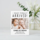 やっと写真男の赤ちゃん誕生 案内ポストカード (スタンド正面)