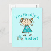 やっと姉の棒体形の女の子だ ポストカード (正面/裏面)