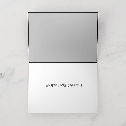「やっと小型化した」カード 箔グリーティングカード (内側レイダウン)