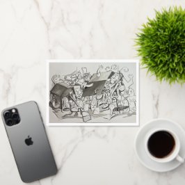 「やっと小型化した」カード 箔グリーティングカード