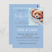 やっと待てる男の赤ちゃん招待状 ポストカード (正面/裏面)