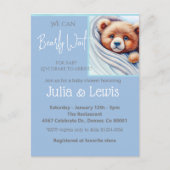 やっと待てる男の赤ちゃん招待状 ポストカード (正面)