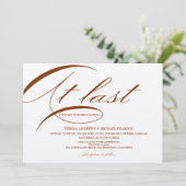 やっと書道さび赤ミニマリスト結婚の 招待状 (スタンド正面)