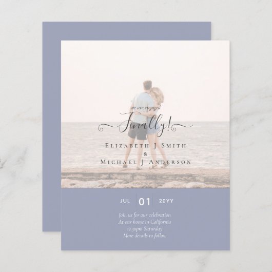 やっと着いた婚約したぞ！の結婚発表写真 (正面/裏面)