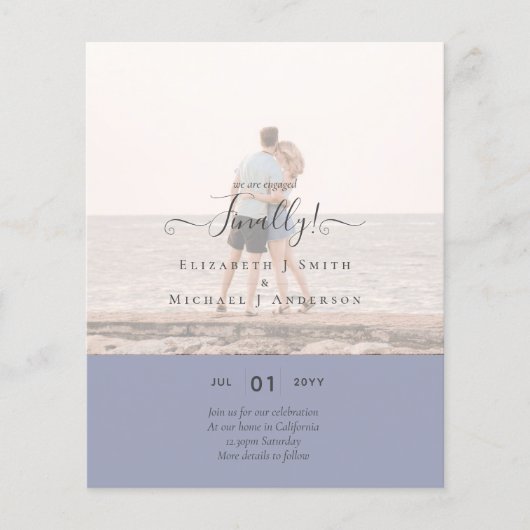 やっと着いた婚約したぞ！の結婚発表写真 チラシ (正面)