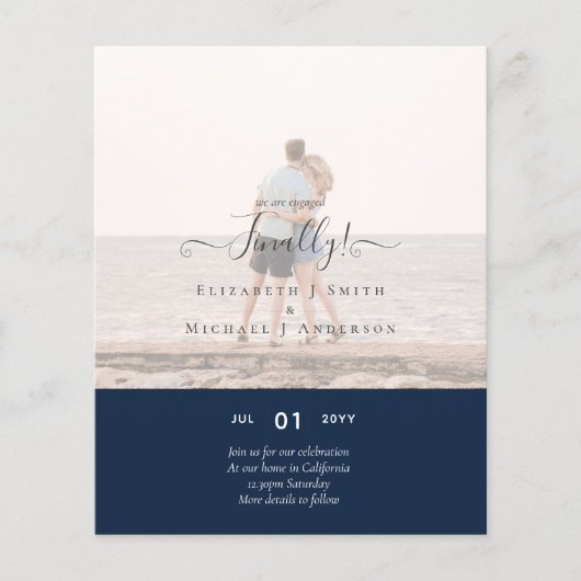 やっと着いた婚約したぞ！の結婚発表写真 チラシ (正面)