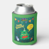 やっと私の誕生日2月29日のカエル紙吹雪 缶クーラー (缶正面)