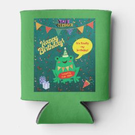 やっと私の誕生日2月29日のカエル紙吹雪 缶クーラー