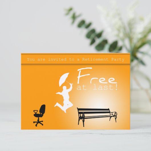 やっと自由になった!退職パーティの招待状 招待状 (スタンド正面)