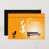 やっと自由になった！退職パーティの招待状 招待状 (正面/裏面)